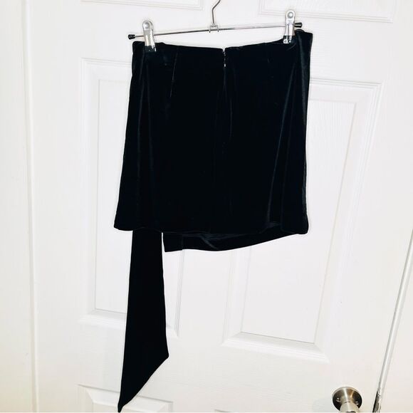 Anthropologie Avec Les Filles Black Velvet Rosette Tie Mini Skirt XS NWT - Picture 9 of 12